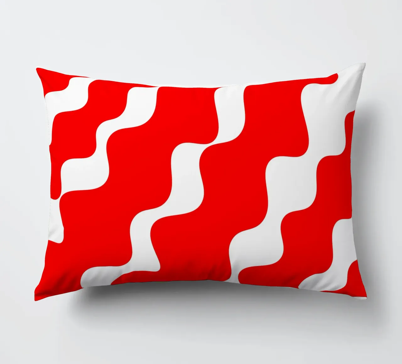 Red slanting waves cuscino da baobabprintstore