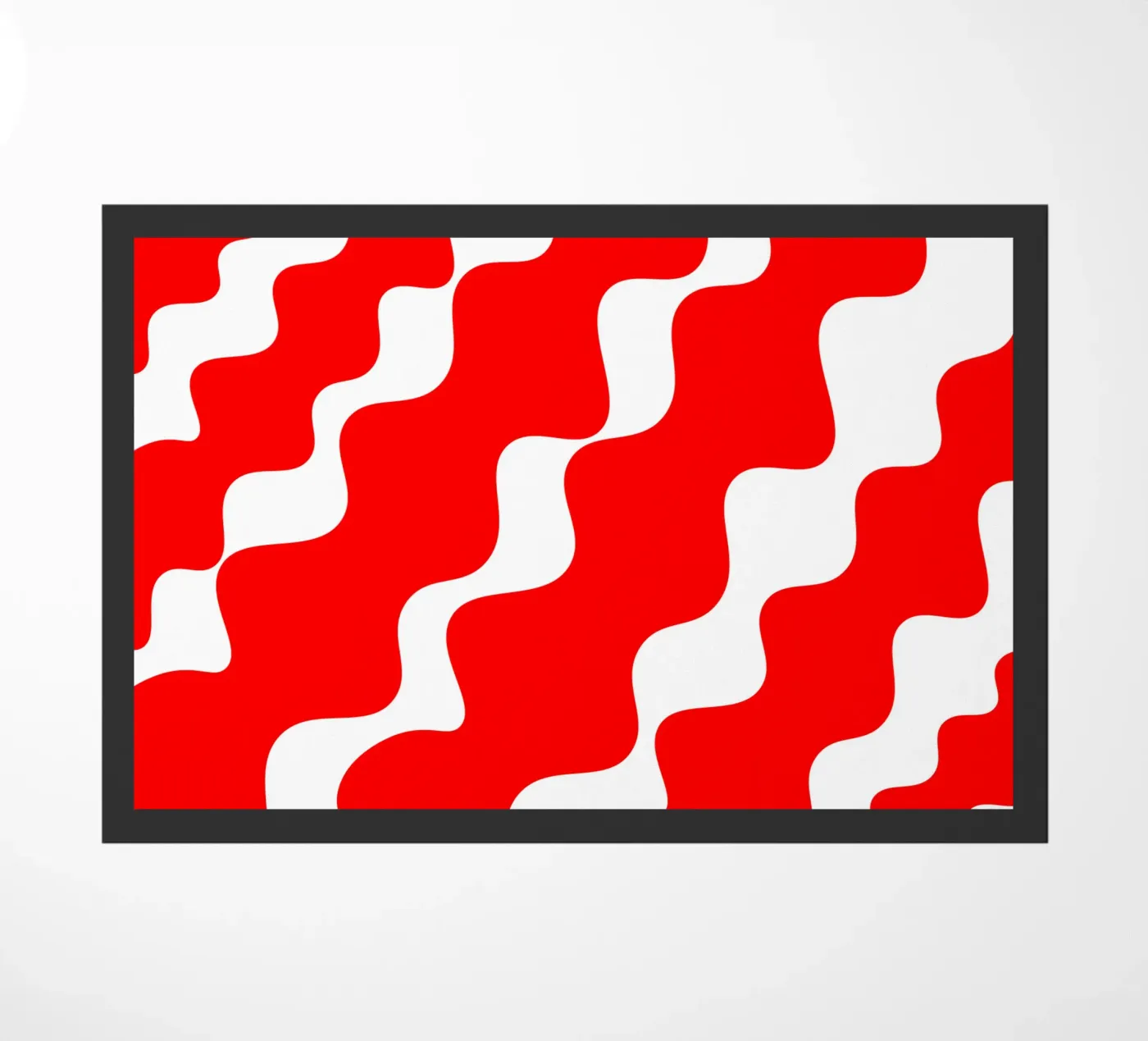 Red slanting waves doormat by baobabprintstore