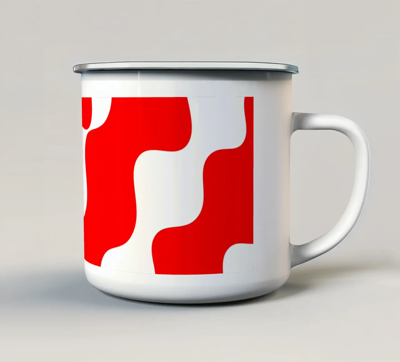 Red slanting waves tazza in smalto da baobabprintstore