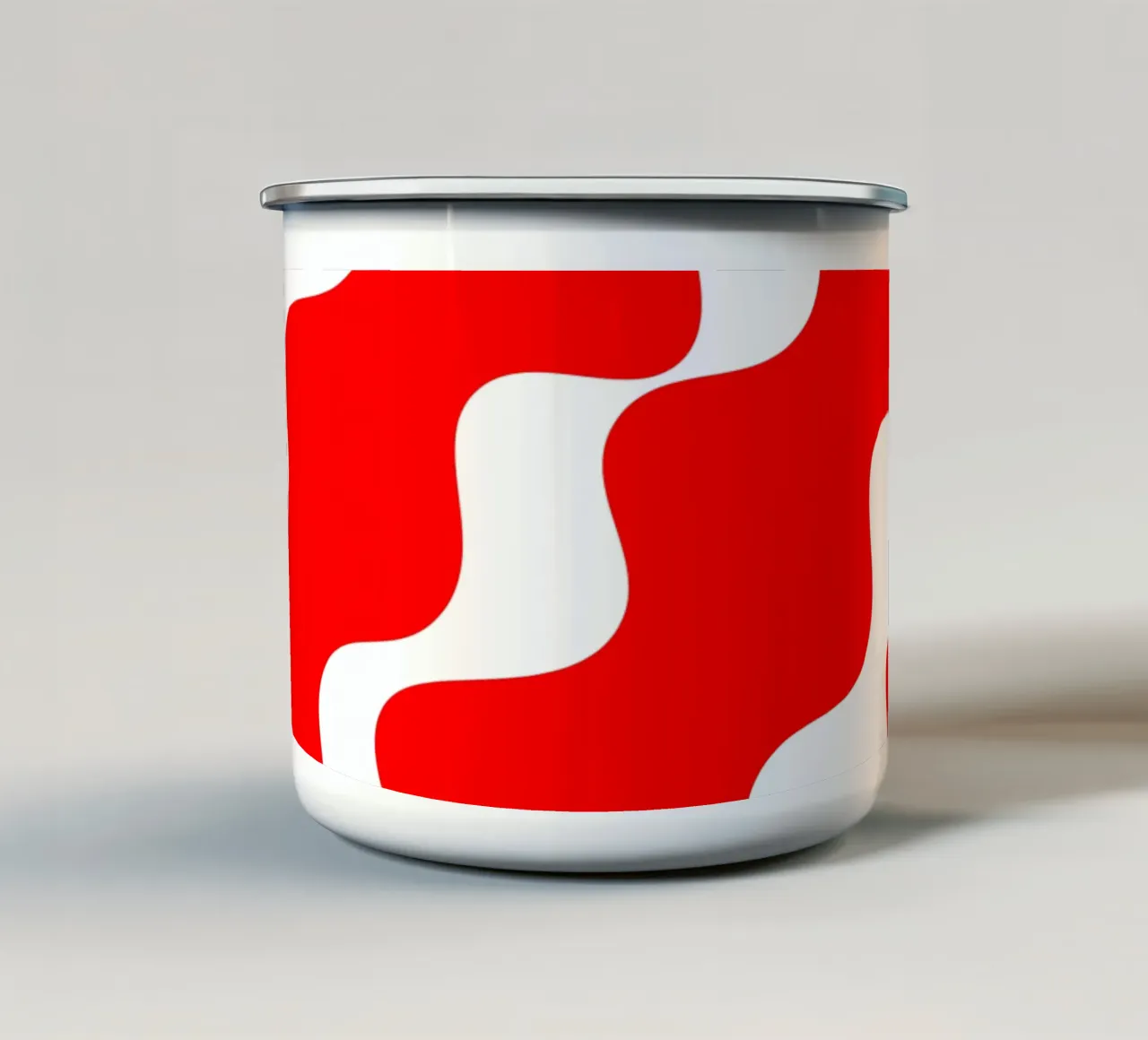 Red slanting waves tazza in smalto da baobabprintstore