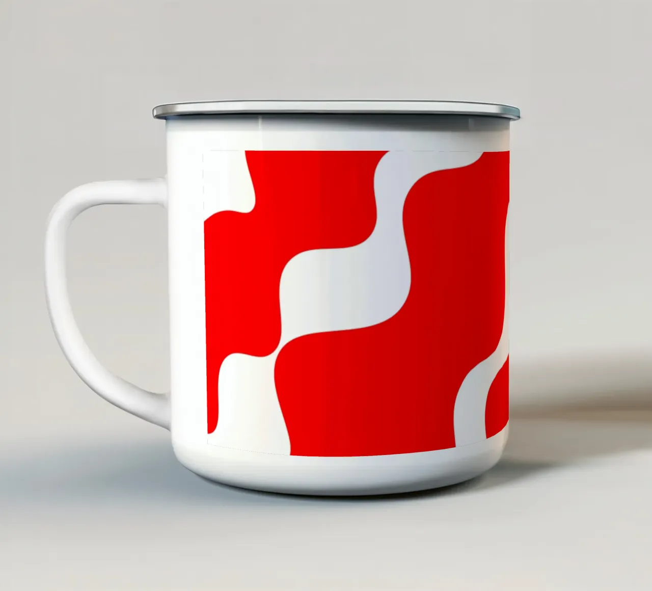 Red slanting waves tazza in smalto da baobabprintstore