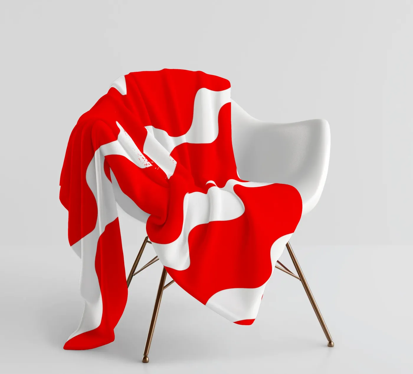 Red slanting waves coperta in pile da baobabprintstore