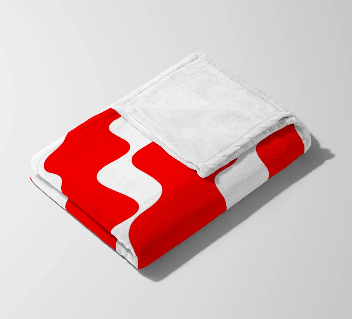 Red slanting waves coperta in pile da baobabprintstore