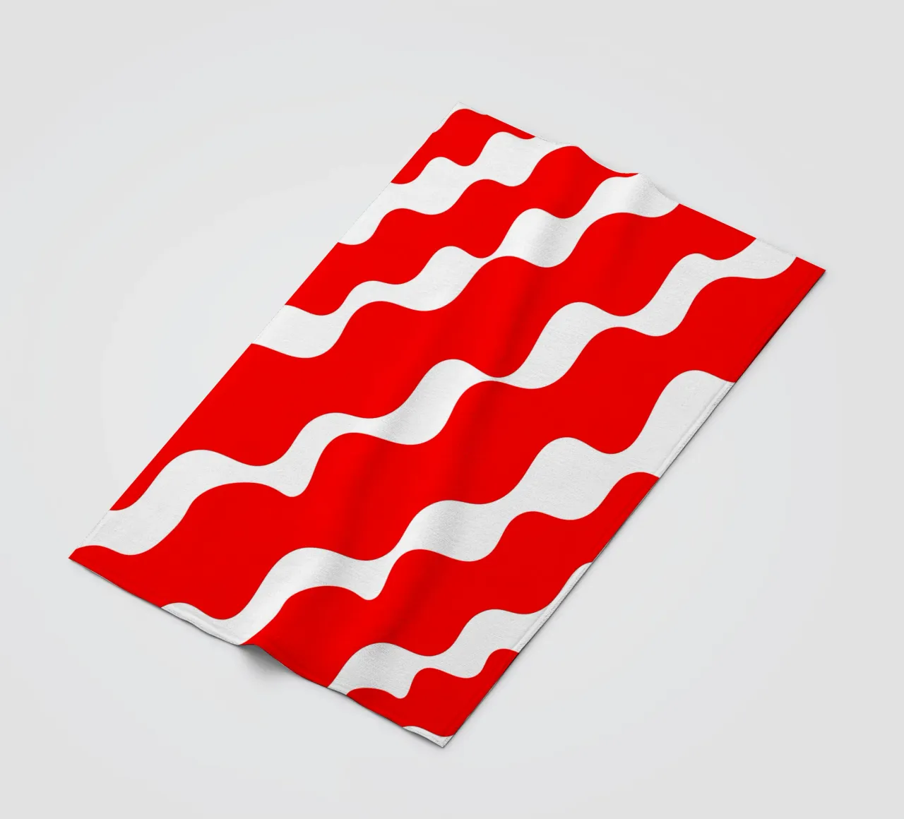 Red slanting waves coperta in pile da baobabprintstore