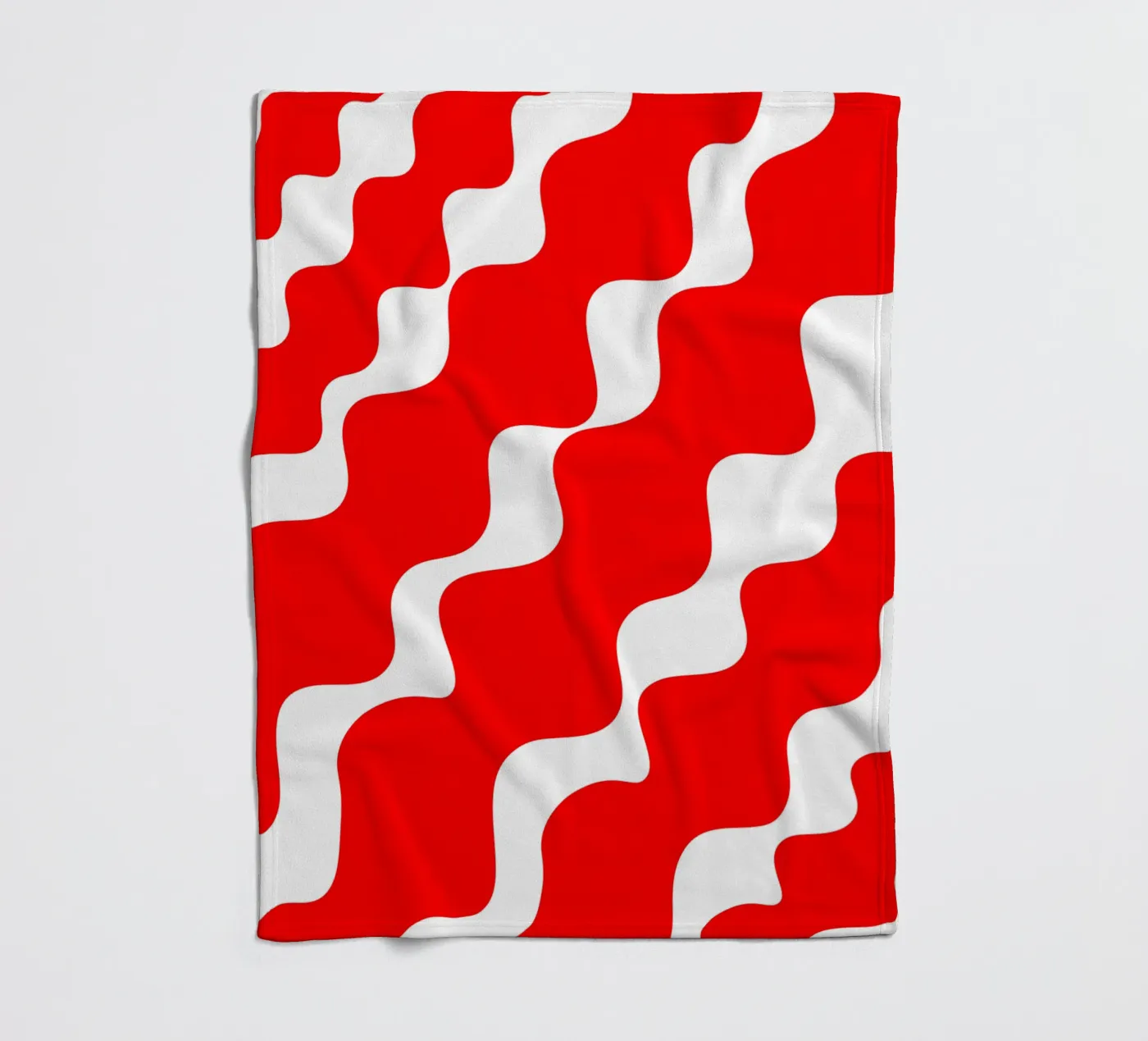 Red slanting waves coperta in pile da baobabprintstore