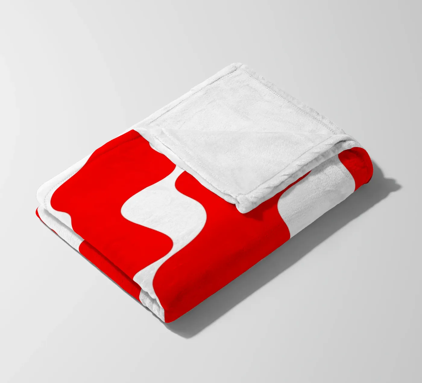 Red slanting waves coperta in pile da baobabprintstore