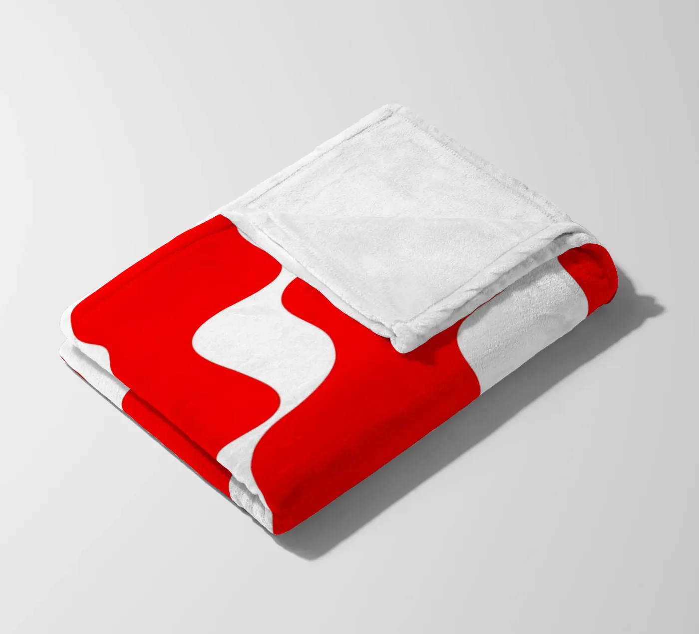 Red slanting waves coperta in pile da baobabprintstore