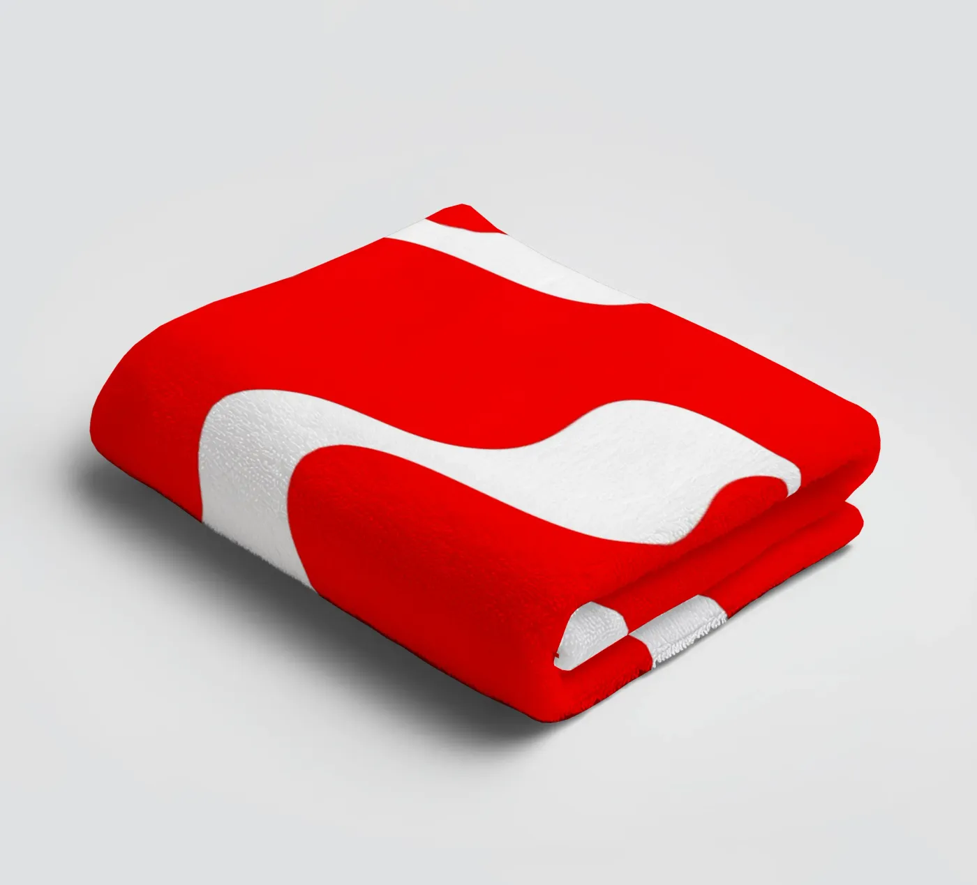 Red slanting waves badhanddoek van baobabprintstore