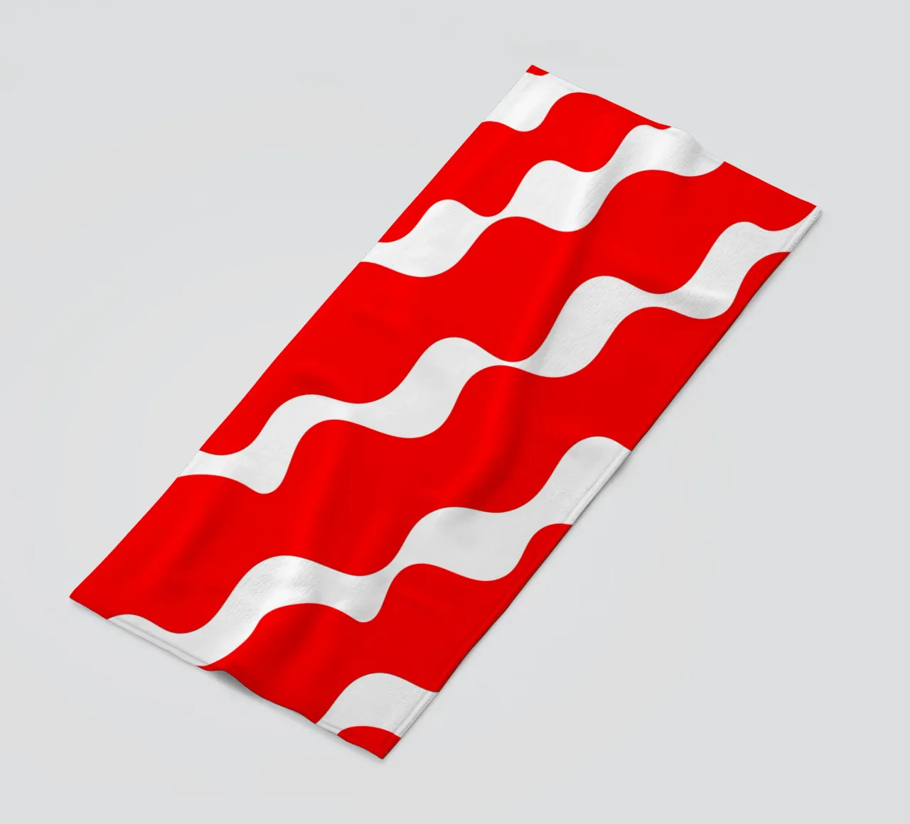 Red slanting waves telo mare da baobabprintstore