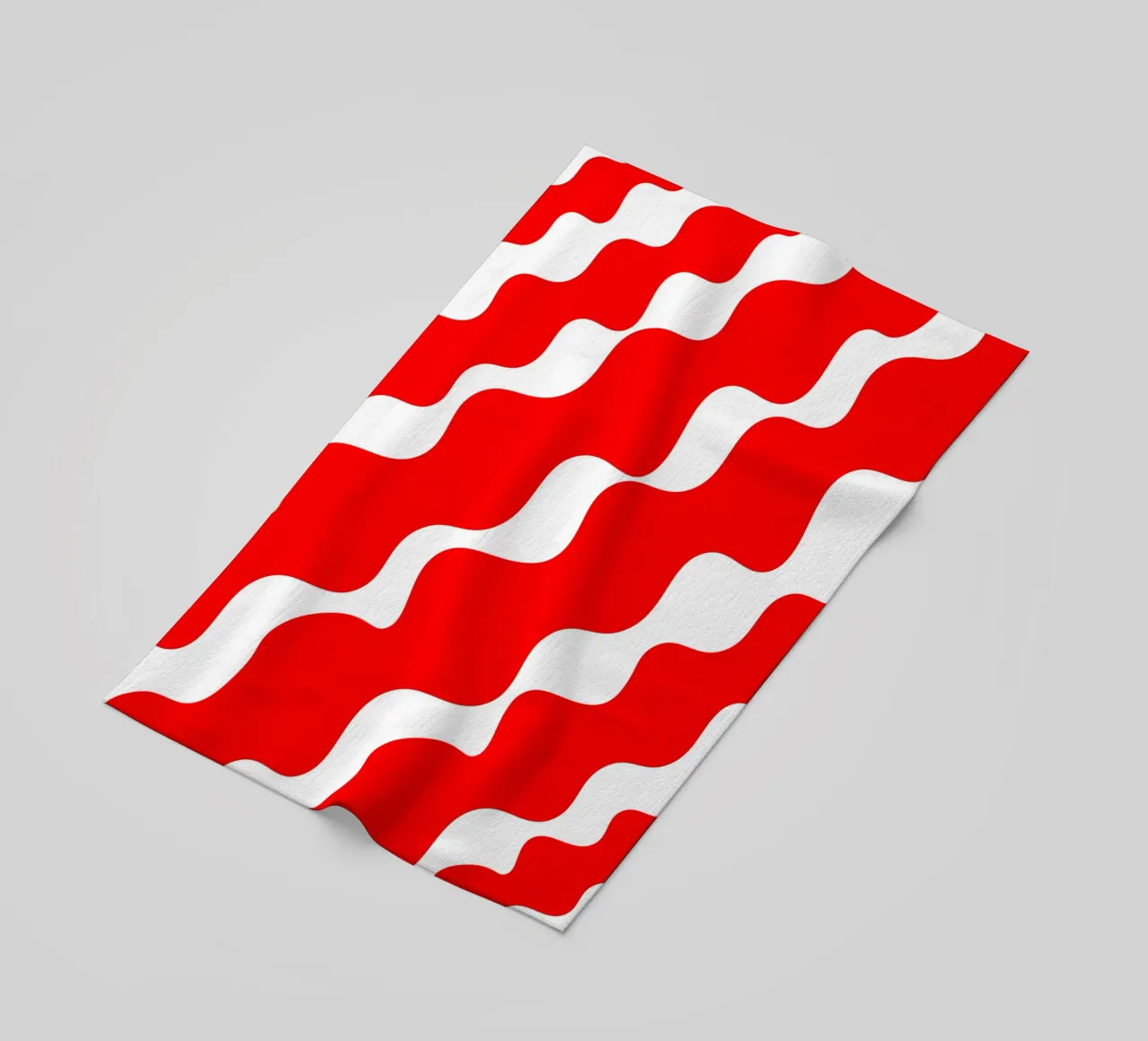 Red slanting waves telo mare da baobabprintstore