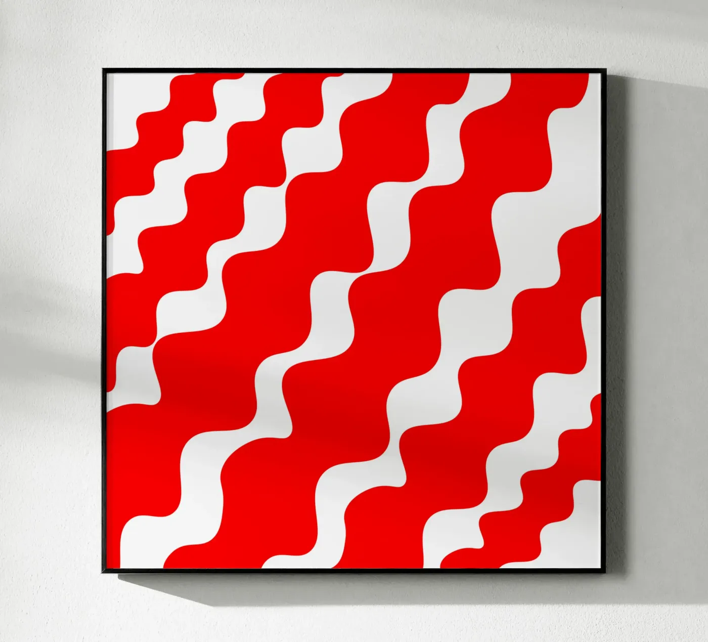 Red slanting waves acryl van baobabprintstore