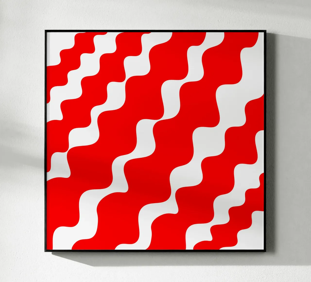 Red slanting waves plexiglass da baobabprintstore