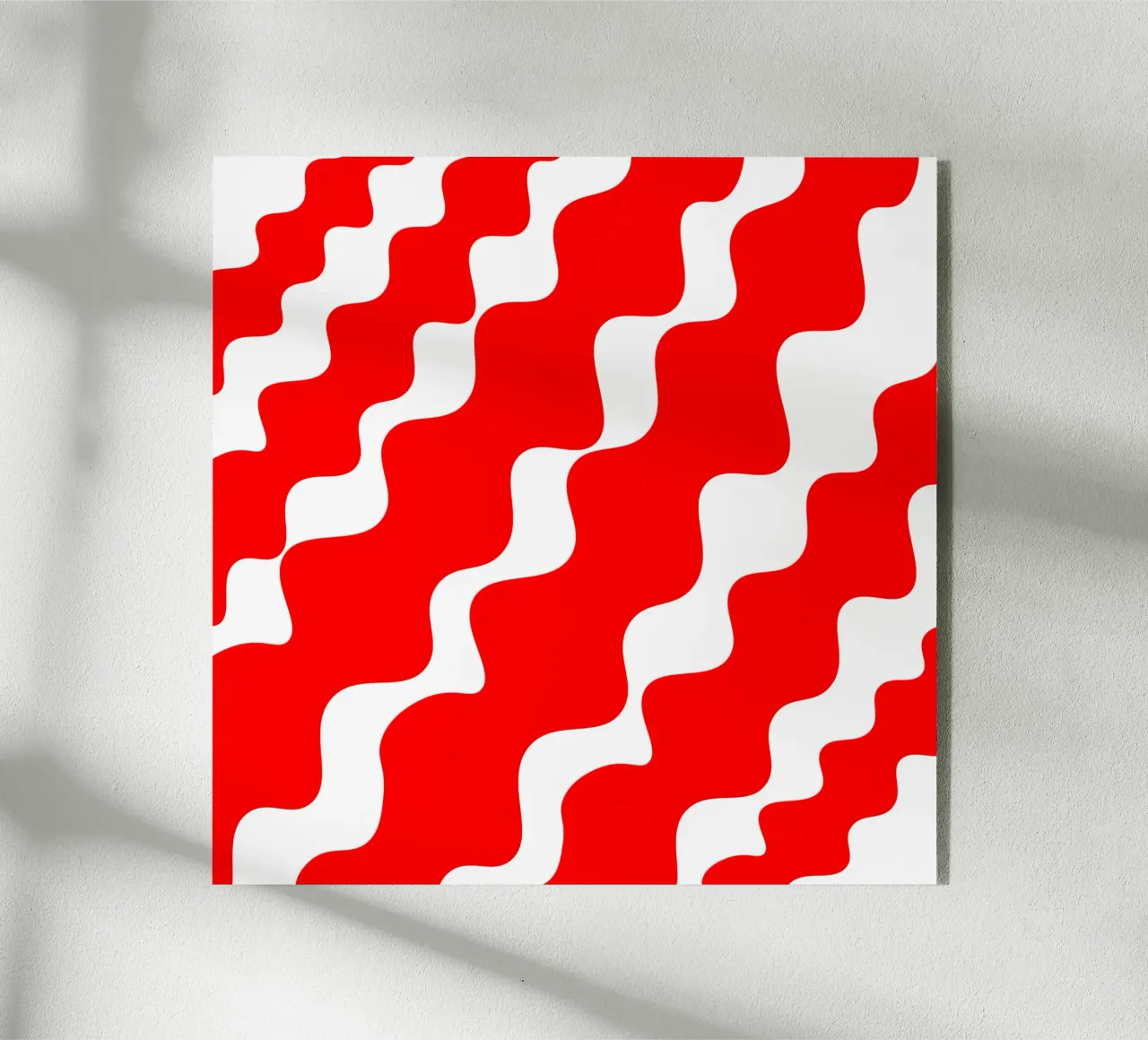 Red slanting waves plexiglass da baobabprintstore