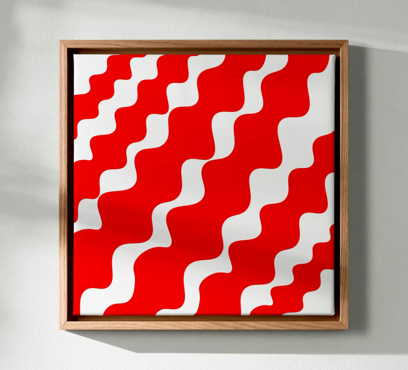Red slanting waves tela da baobabprintstore