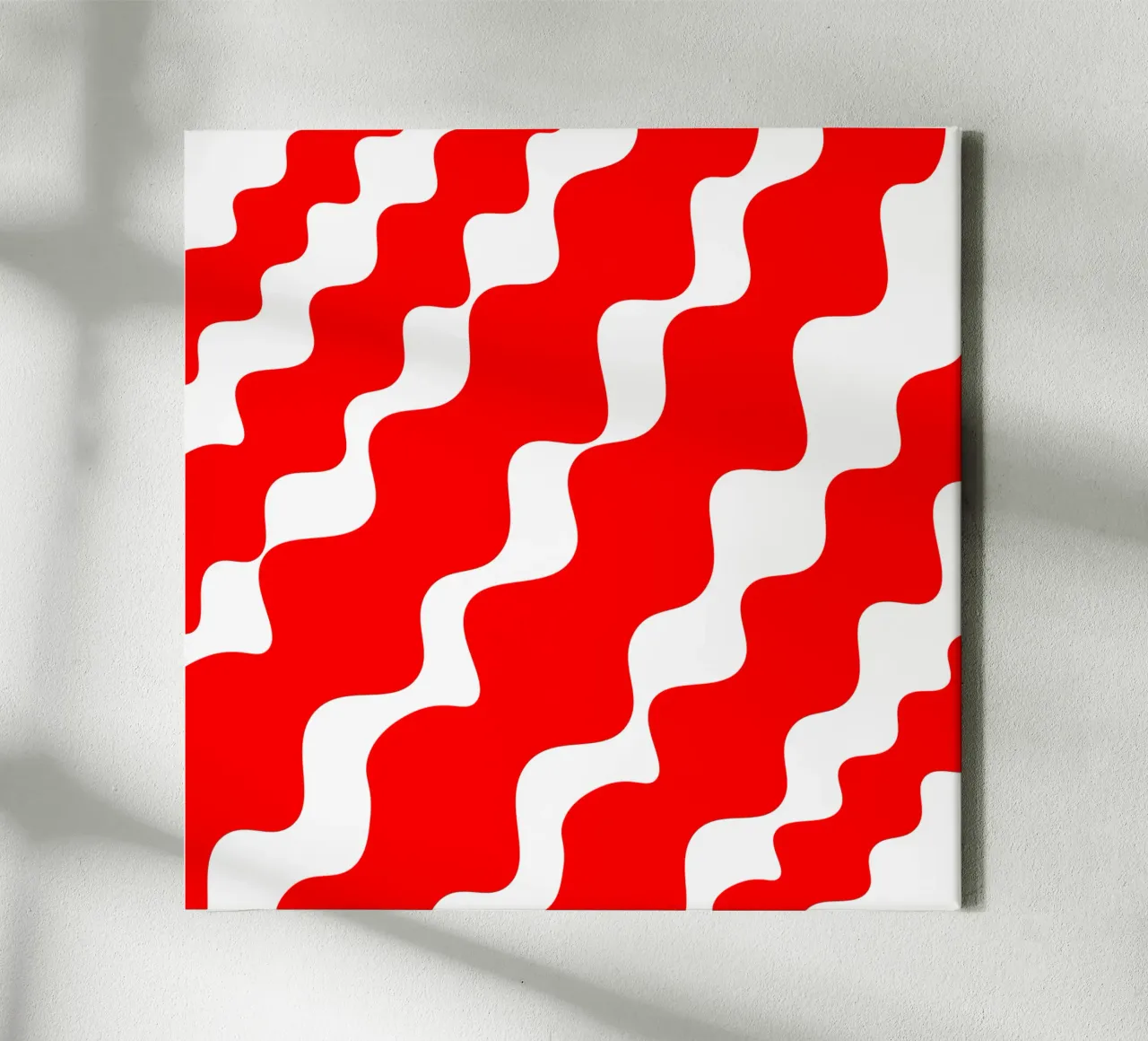 Red slanting waves tela da baobabprintstore