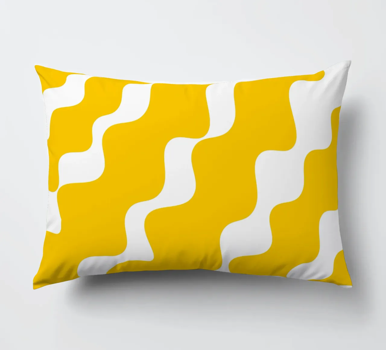 Yellow slanting waves cuscino da baobabprintstore