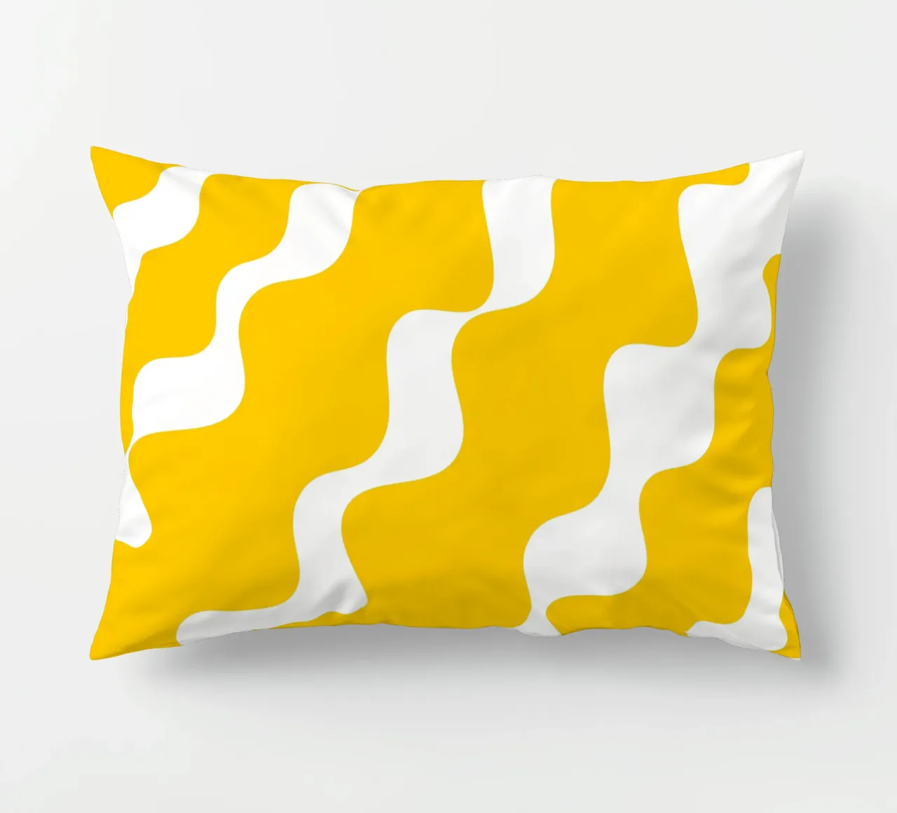 Yellow slanting waves cuscino da baobabprintstore