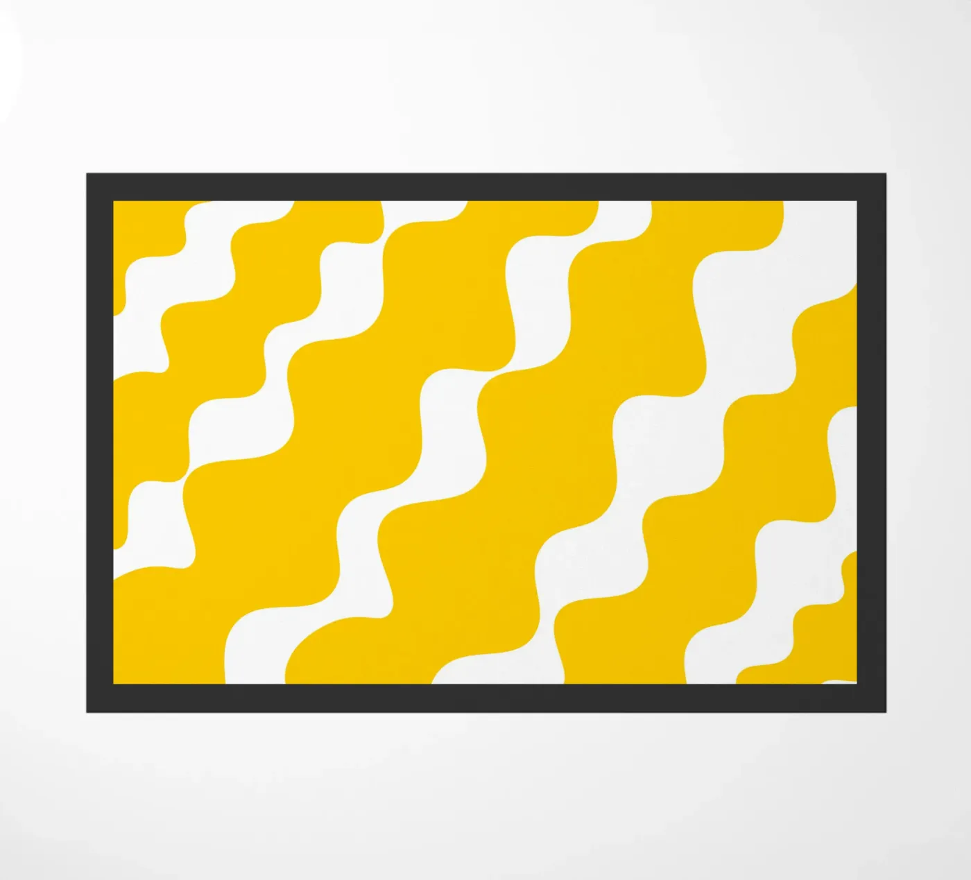 Yellow slanting waves doormat by baobabprintstore
