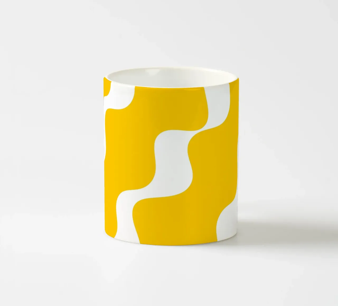 Yellow slanting waves tazza in ceramica da baobabprintstore