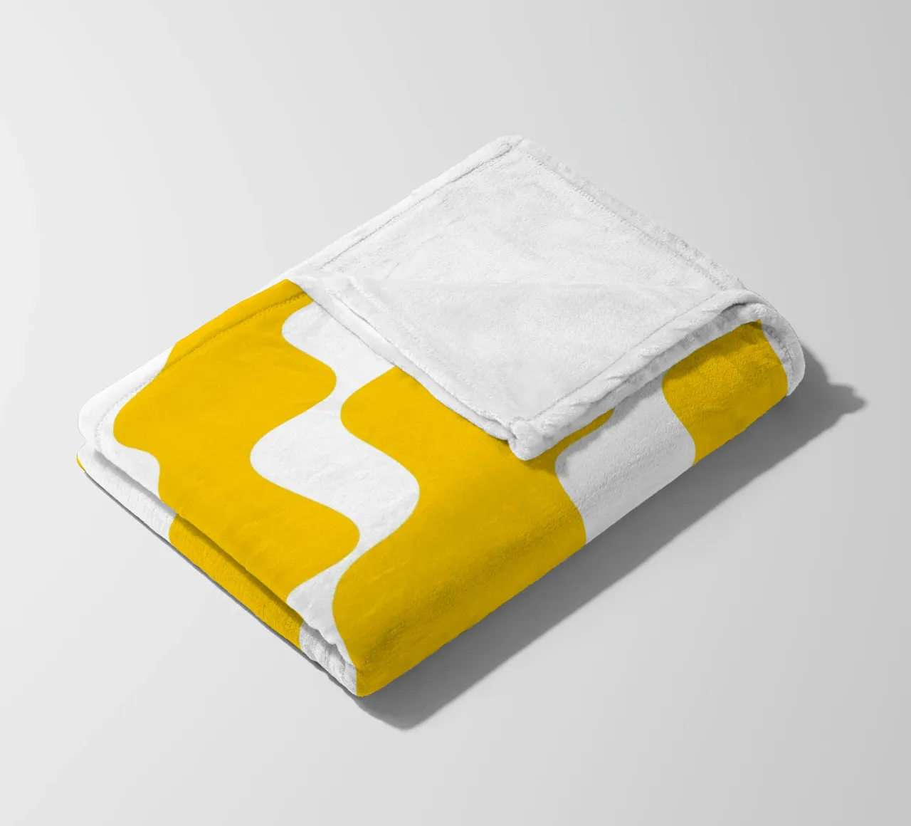 Yellow slanting waves coperta in pile da baobabprintstore