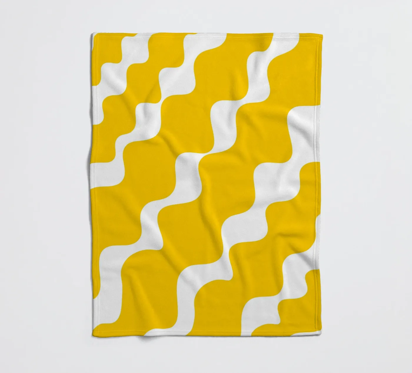 Yellow slanting waves Fleecedecke von baobabprintstore