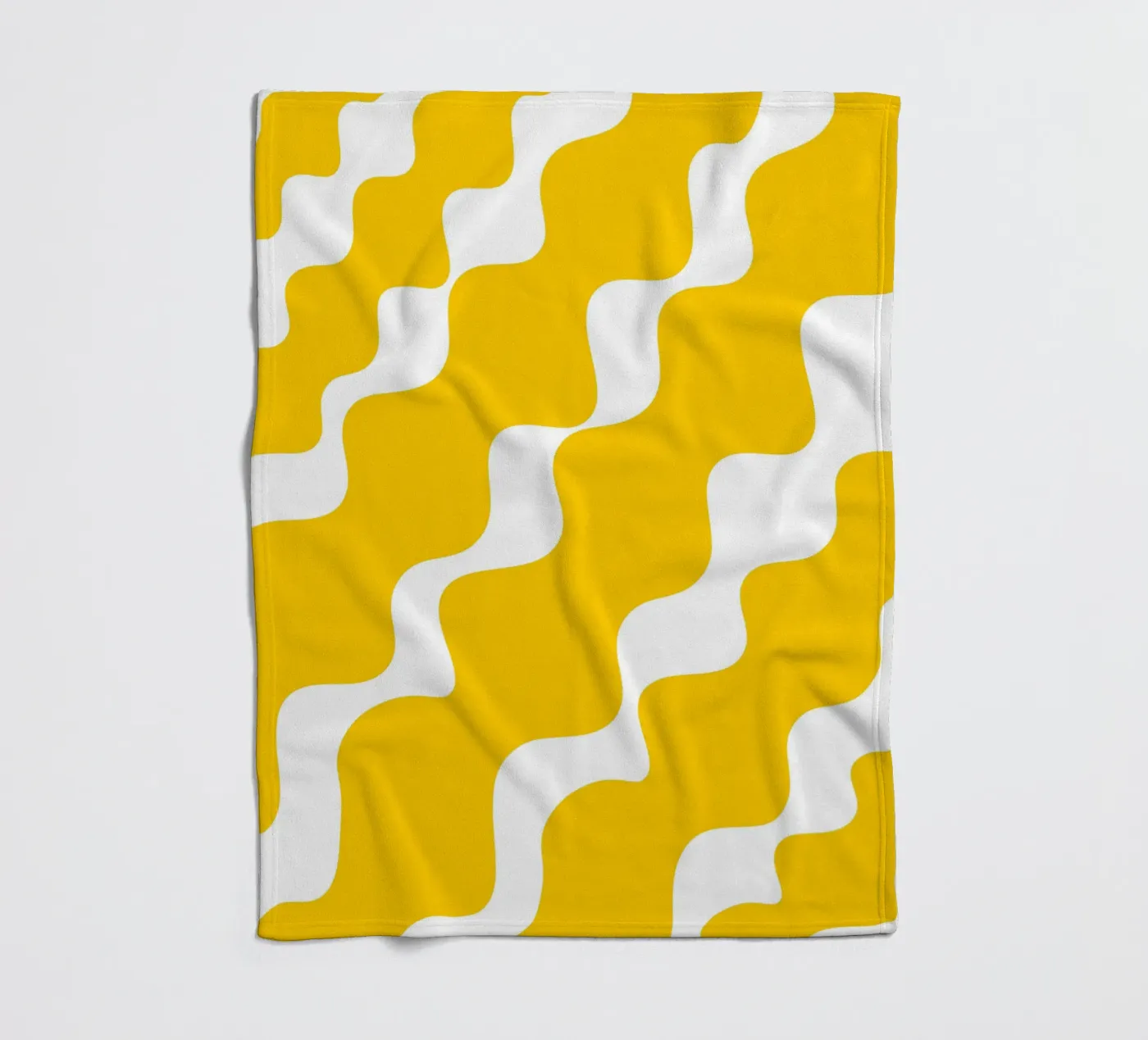 Yellow slanting waves fleecedeken van baobabprintstore