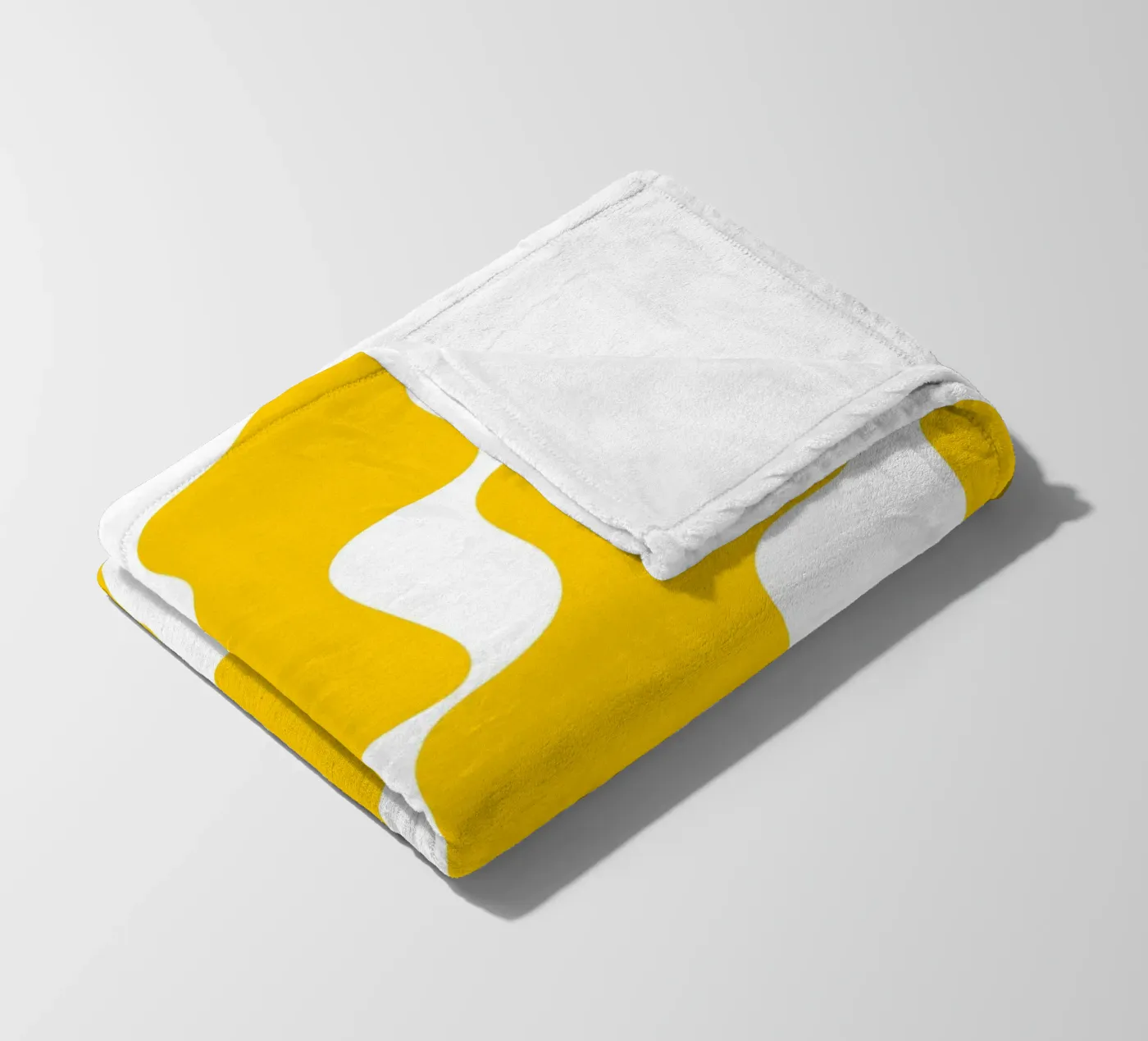 Yellow slanting waves fleecedeken van baobabprintstore