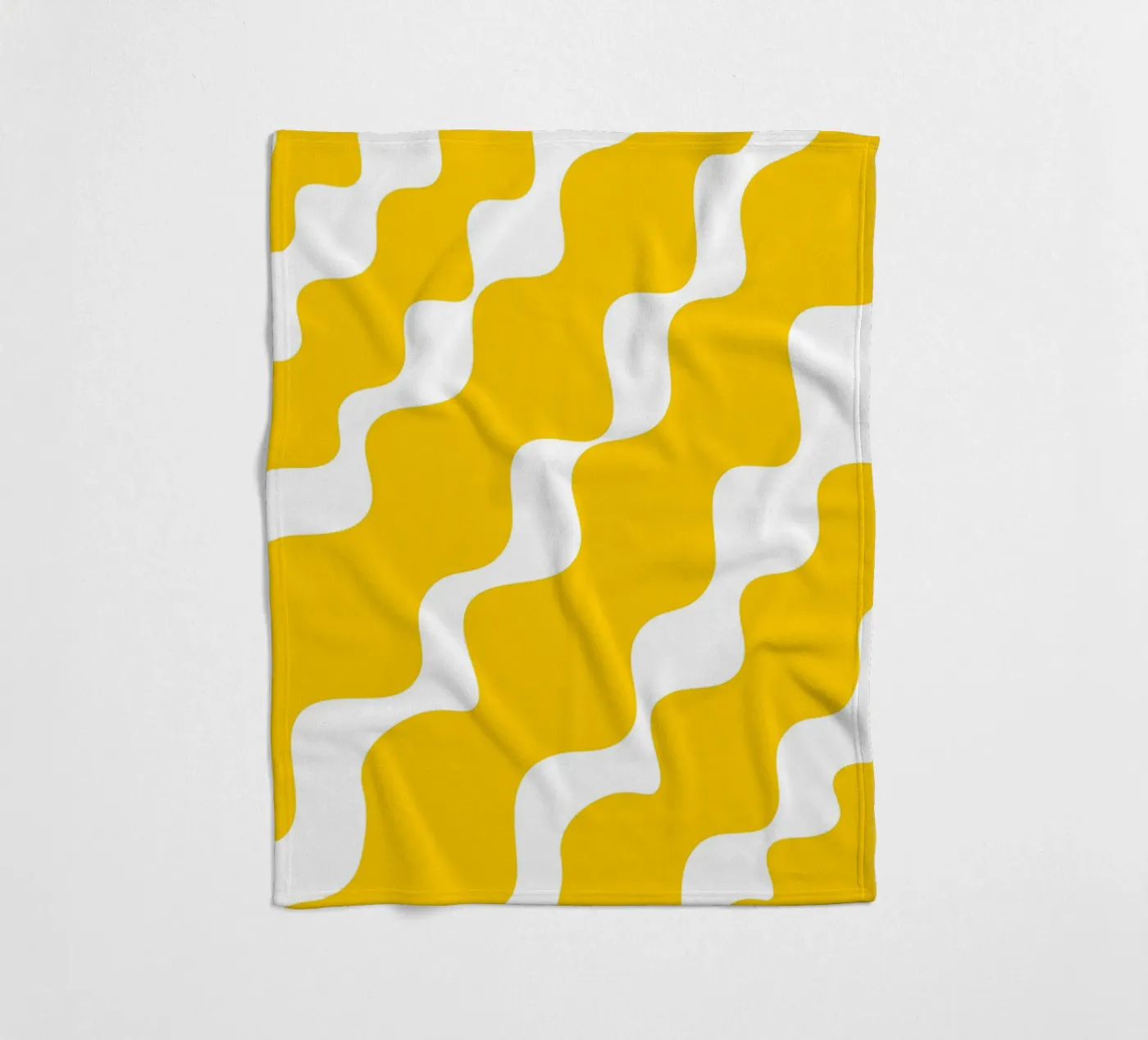 Yellow slanting waves fleecedeken van baobabprintstore