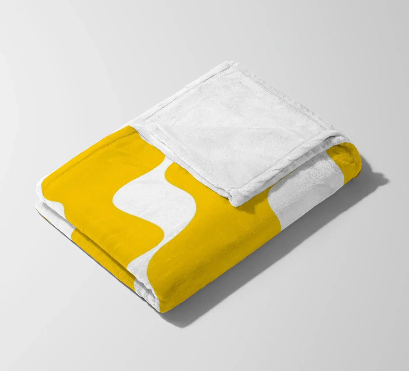 Yellow slanting waves fleecedeken van baobabprintstore