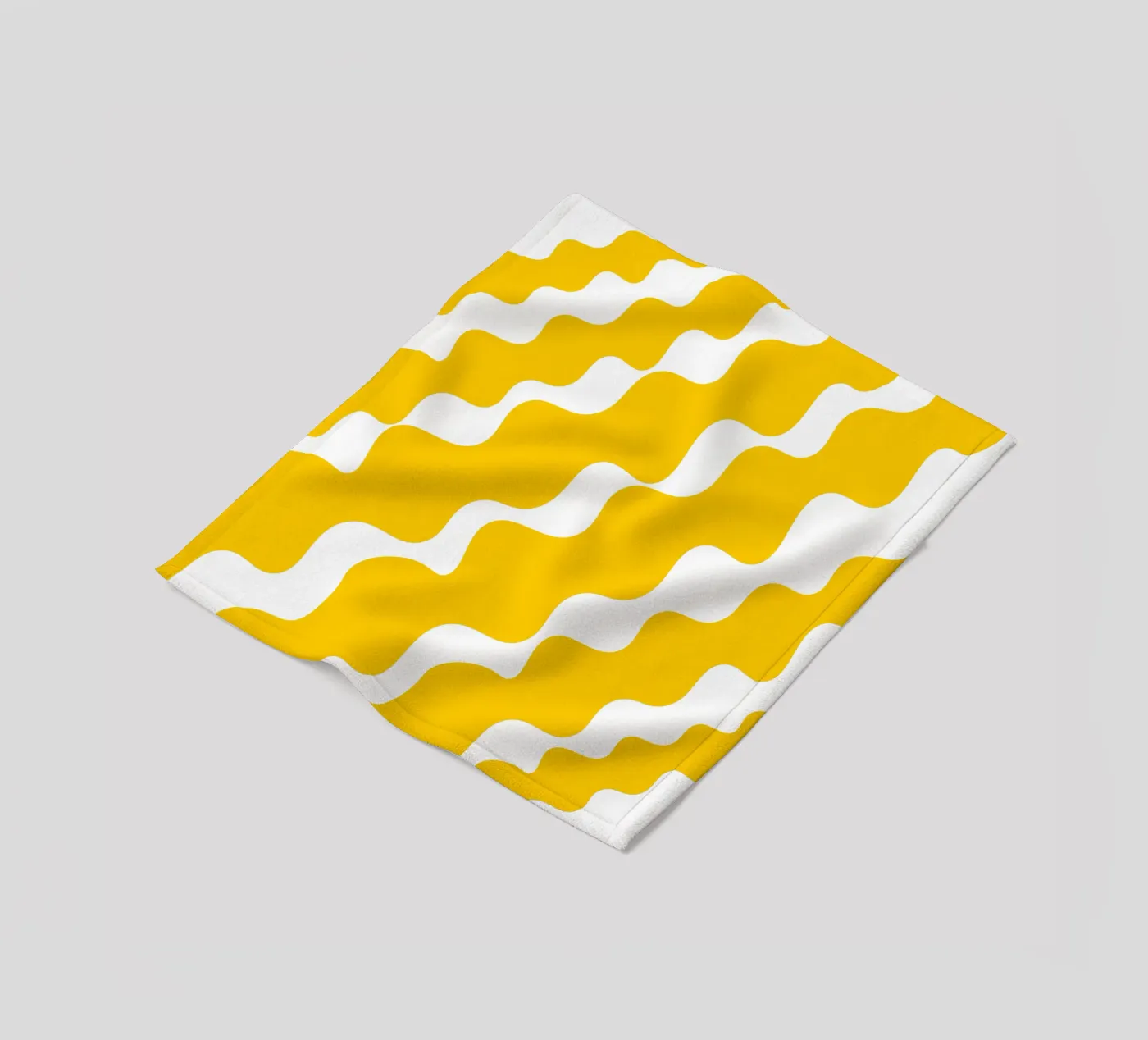 Yellow slanting waves Fleecedecke von baobabprintstore