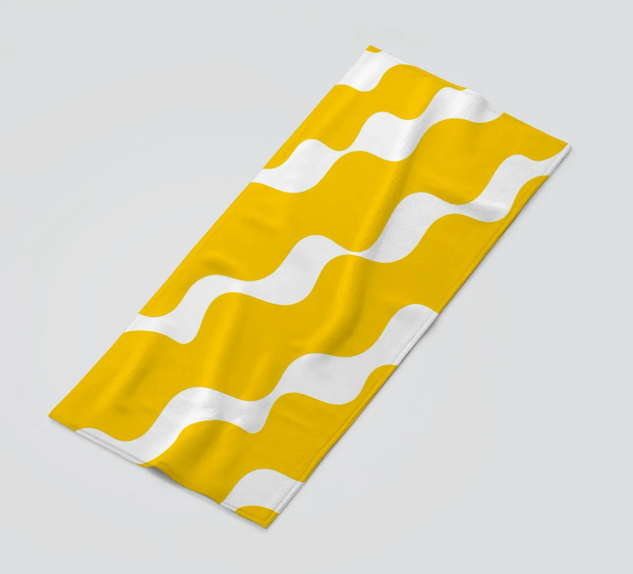 Yellow slanting waves telo mare da baobabprintstore