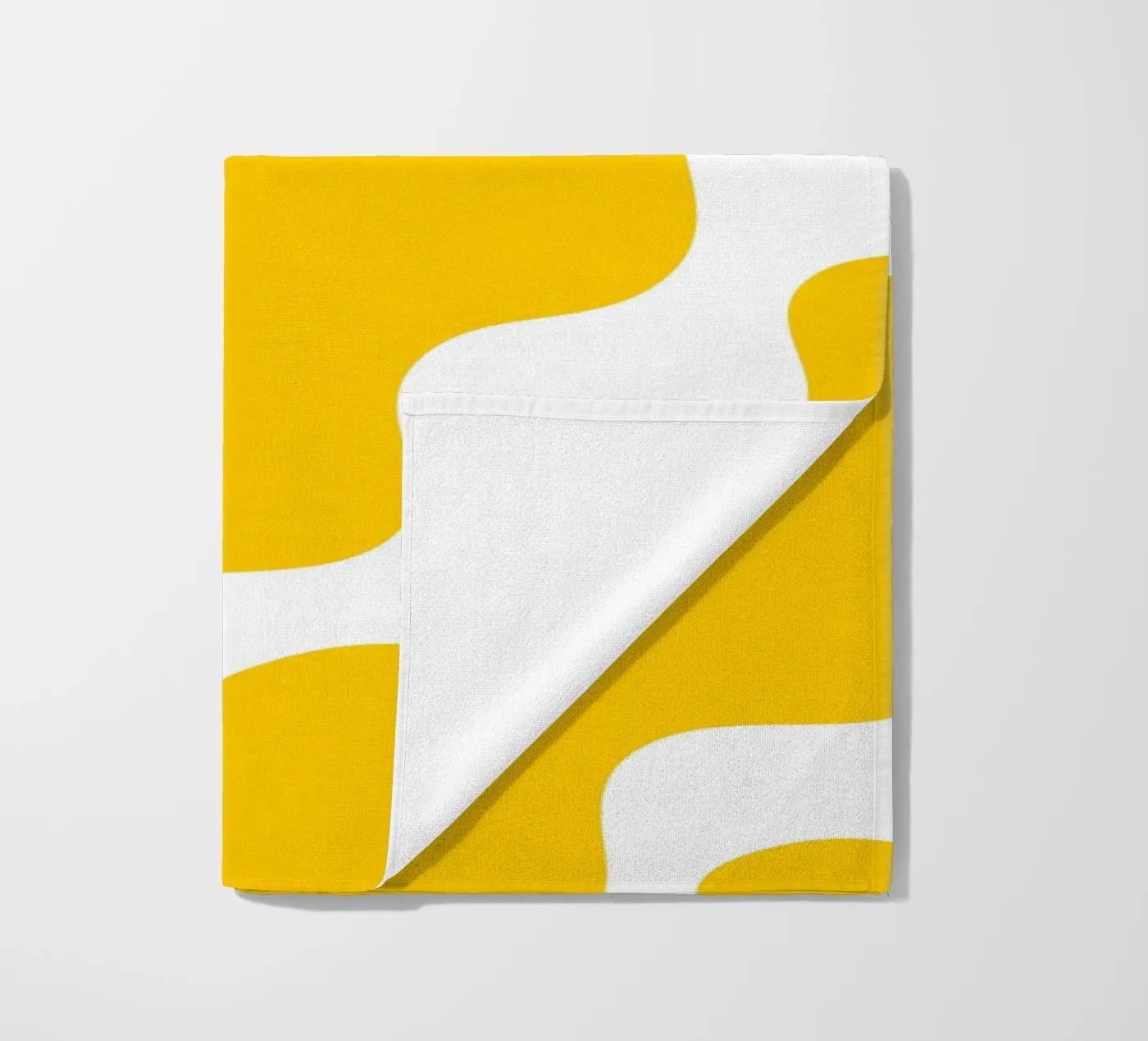 Yellow slanting waves strandhanddoek van baobabprintstore