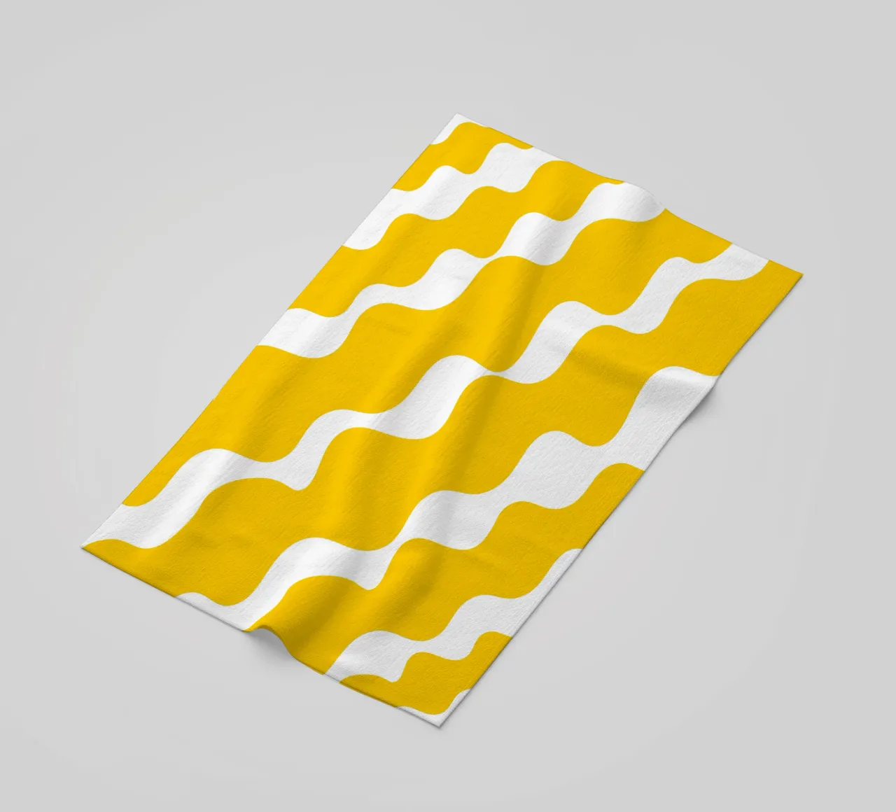 Yellow slanting waves telo mare da baobabprintstore