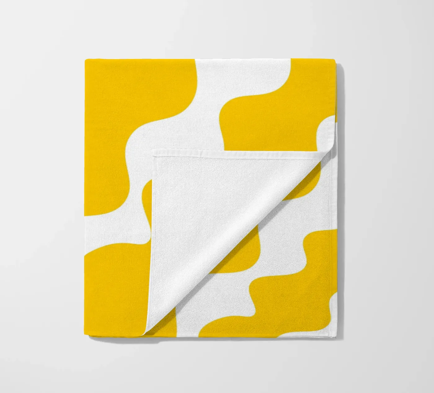 Yellow slanting waves strandhanddoek van baobabprintstore