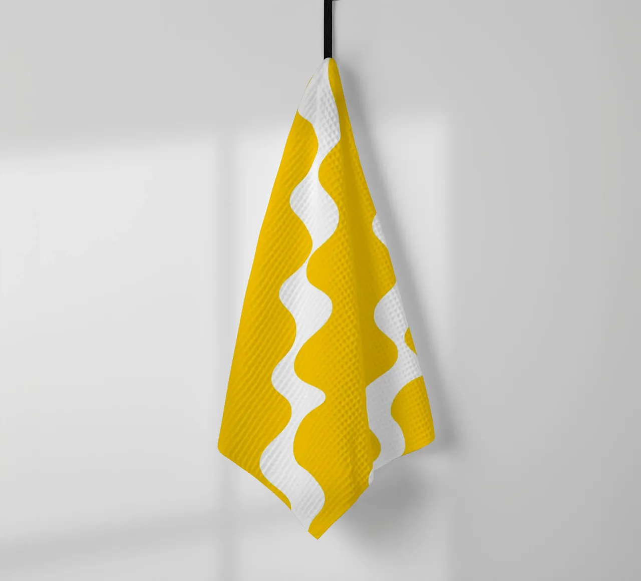 Yellow slanting waves canovaccio da cucina da baobabprintstore