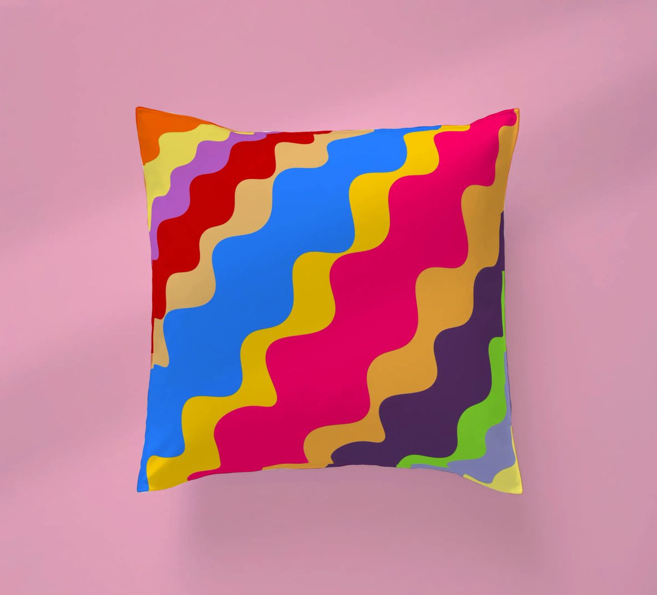 Retro slanting waves cuscino da baobabprintstore