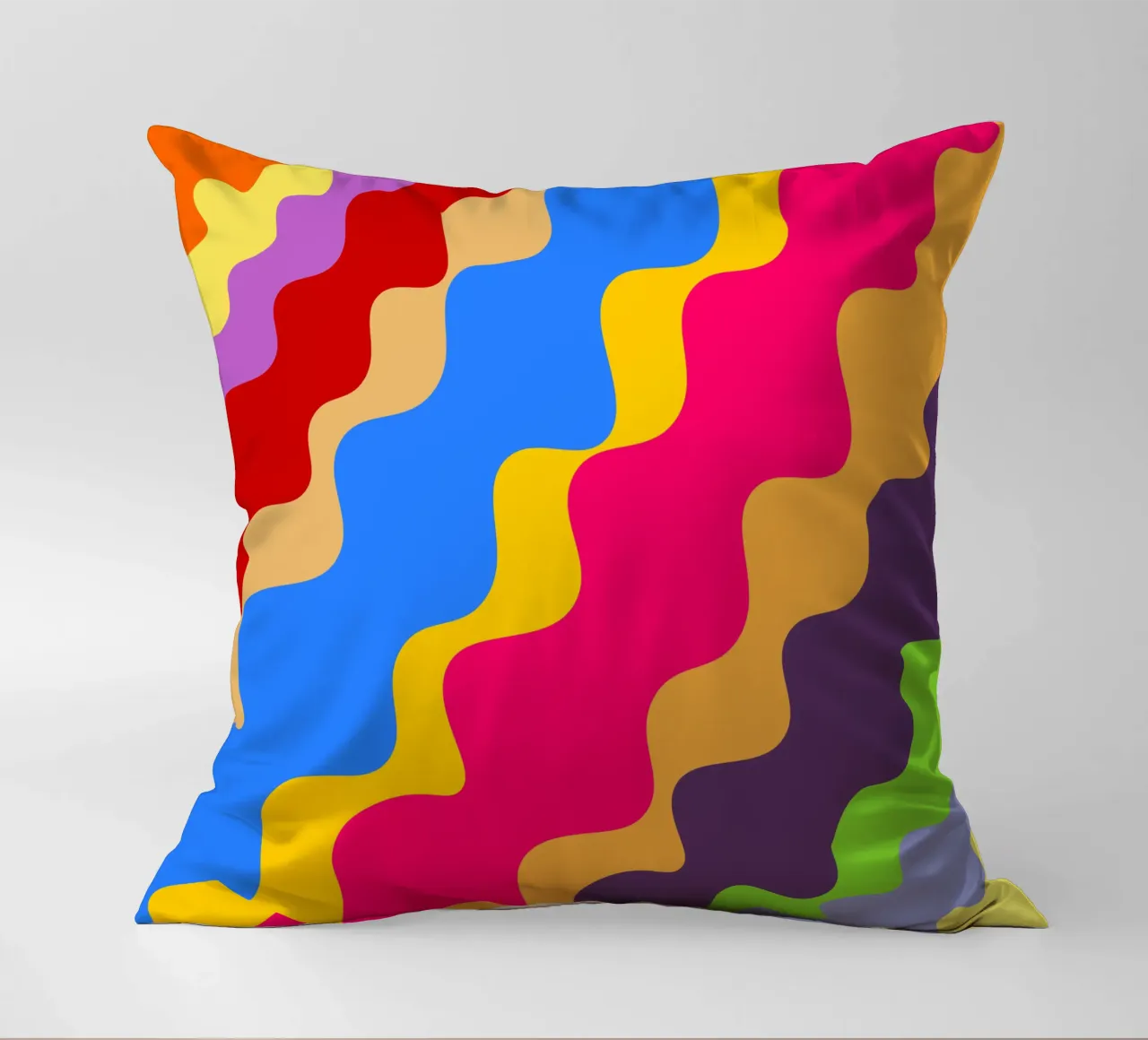 Retro slanting waves cuscino da baobabprintstore