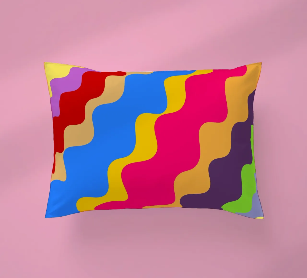Retro slanting waves decorative cushion by baobabprintstore