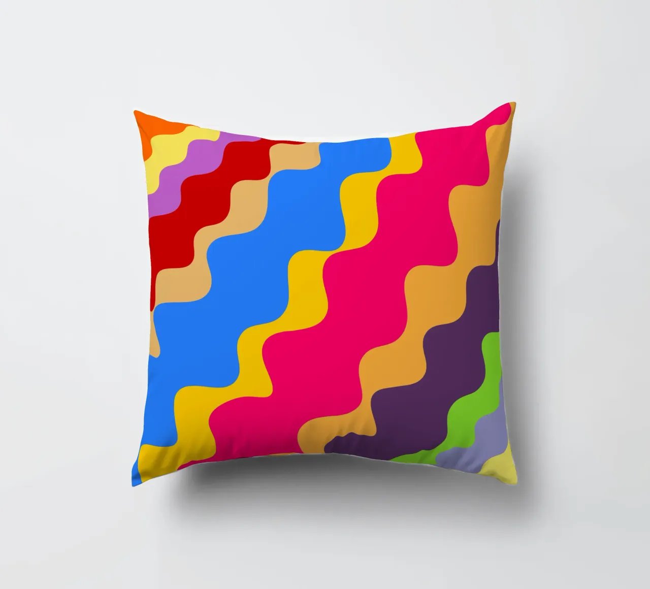 Retro slanting waves decorative cushion by baobabprintstore