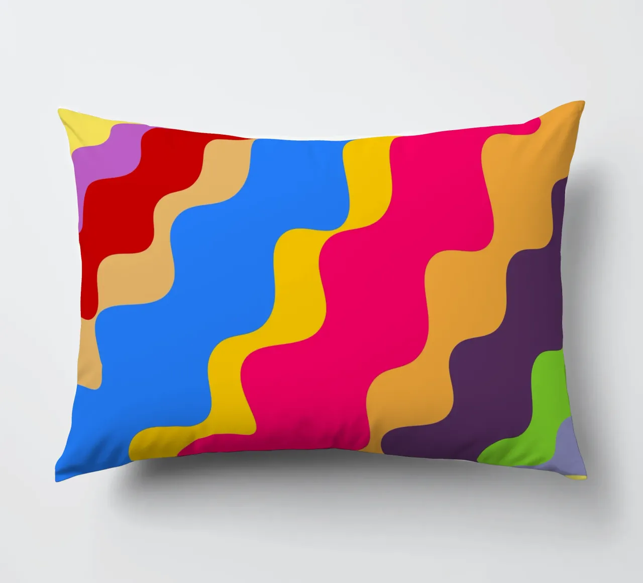 Retro slanting waves decorative cushion by baobabprintstore