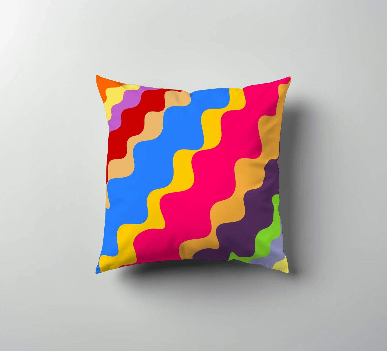 Retro slanting waves cuscino da baobabprintstore