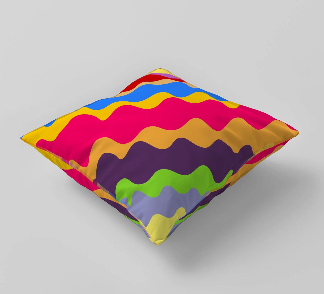 Retro slanting waves cuscino da baobabprintstore