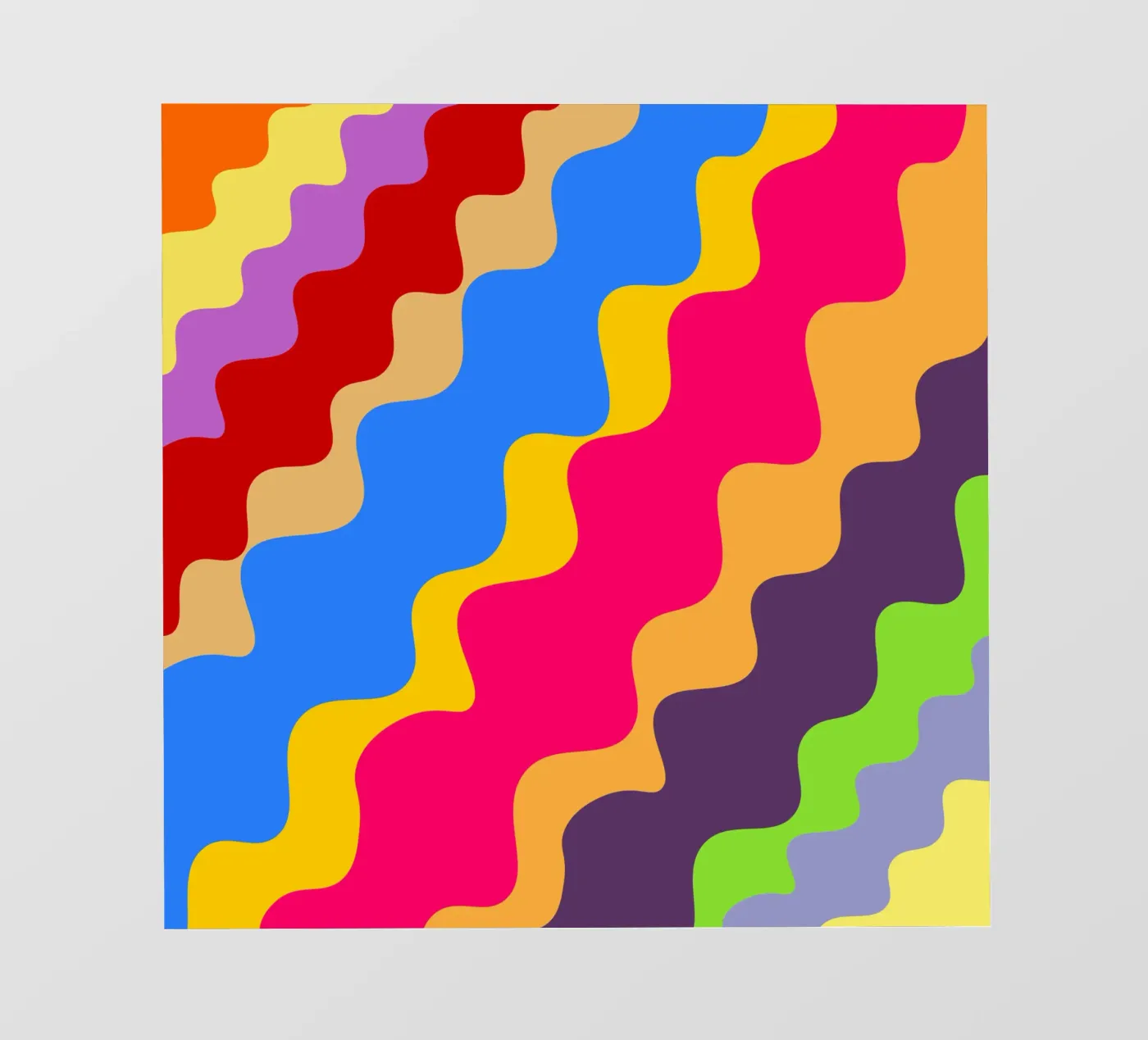 Retro slanting waves fotobehang van baobabprintstore