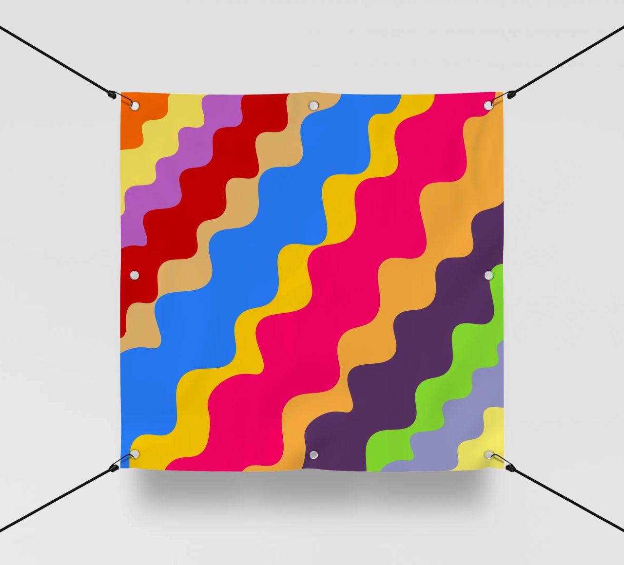 Retro slanting waves telo in pvc da baobabprintstore