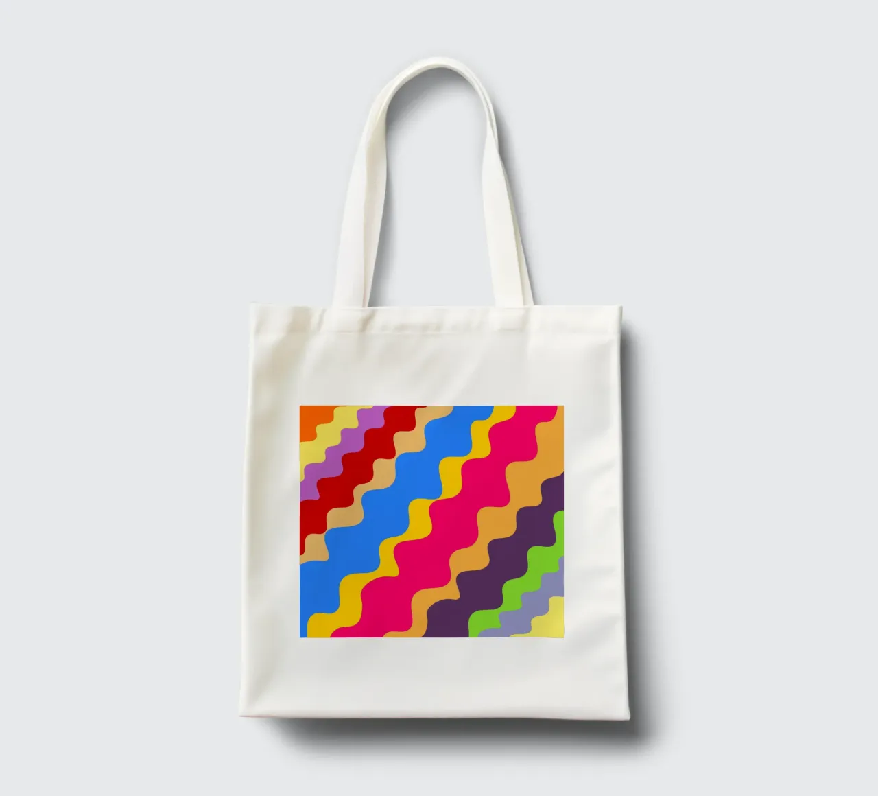 Retro slanting waves borsa in juta da baobabprintstore