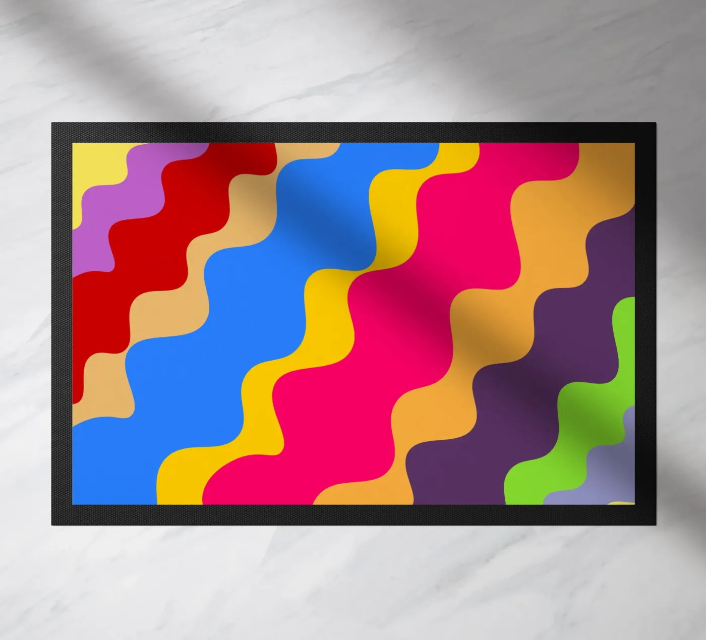 Retro slanting waves deurmat van baobabprintstore