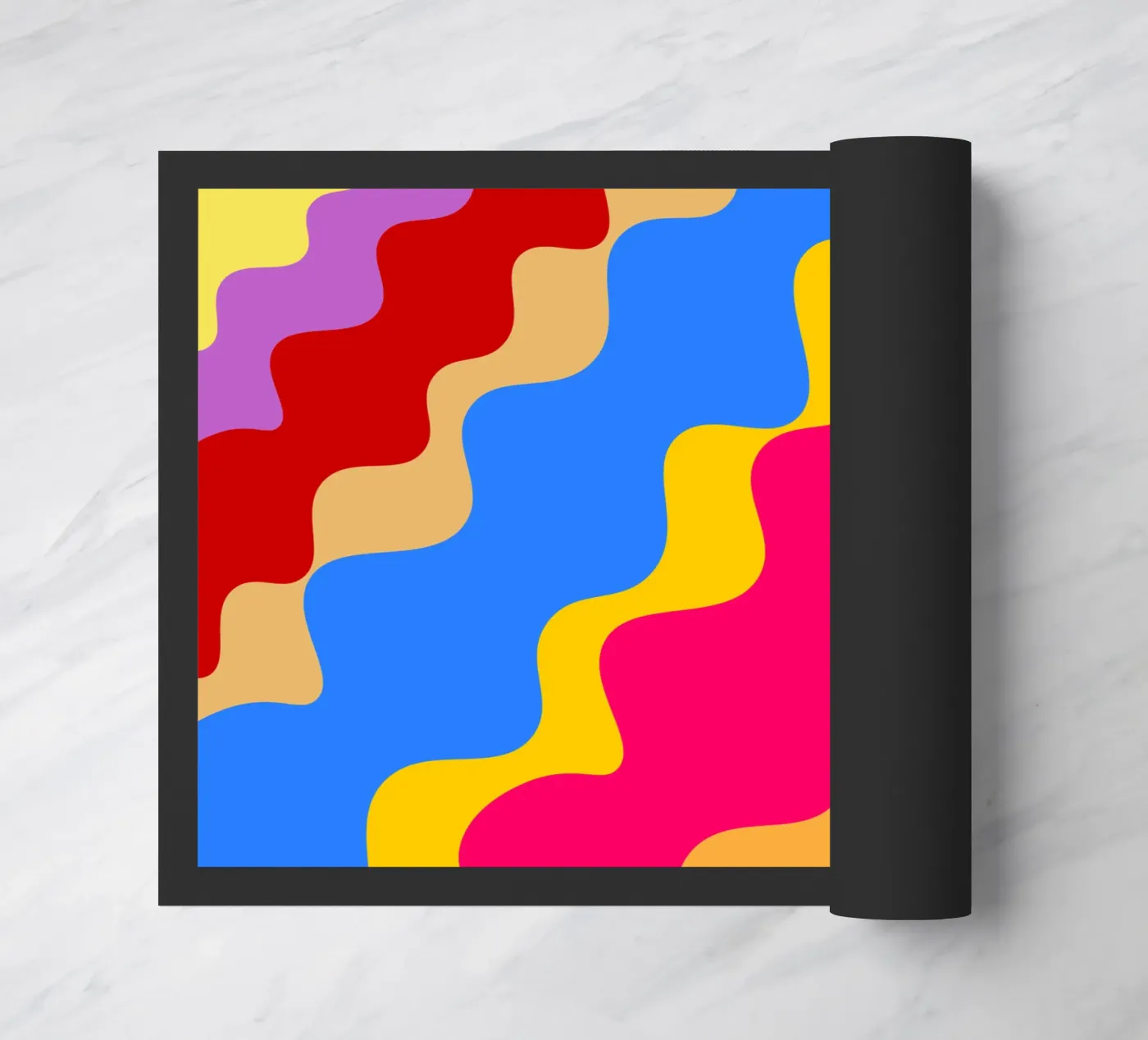 Retro slanting waves doormat by baobabprintstore