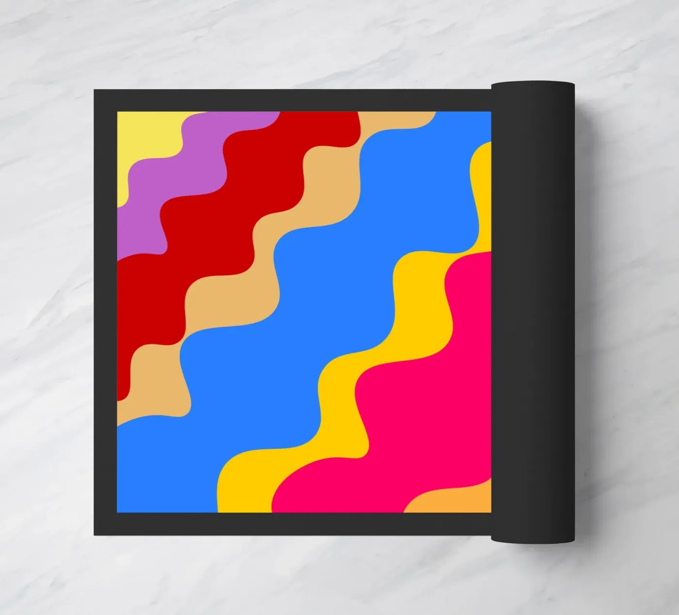 Retro slanting waves deurmat van baobabprintstore