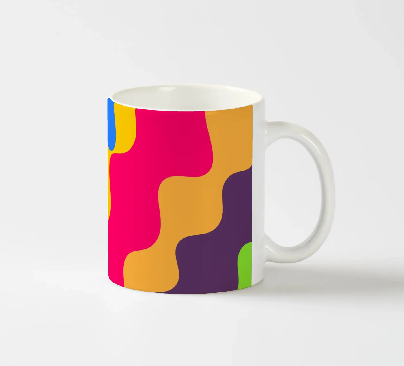 Retro slanting waves ceramic mug by baobabprintstore