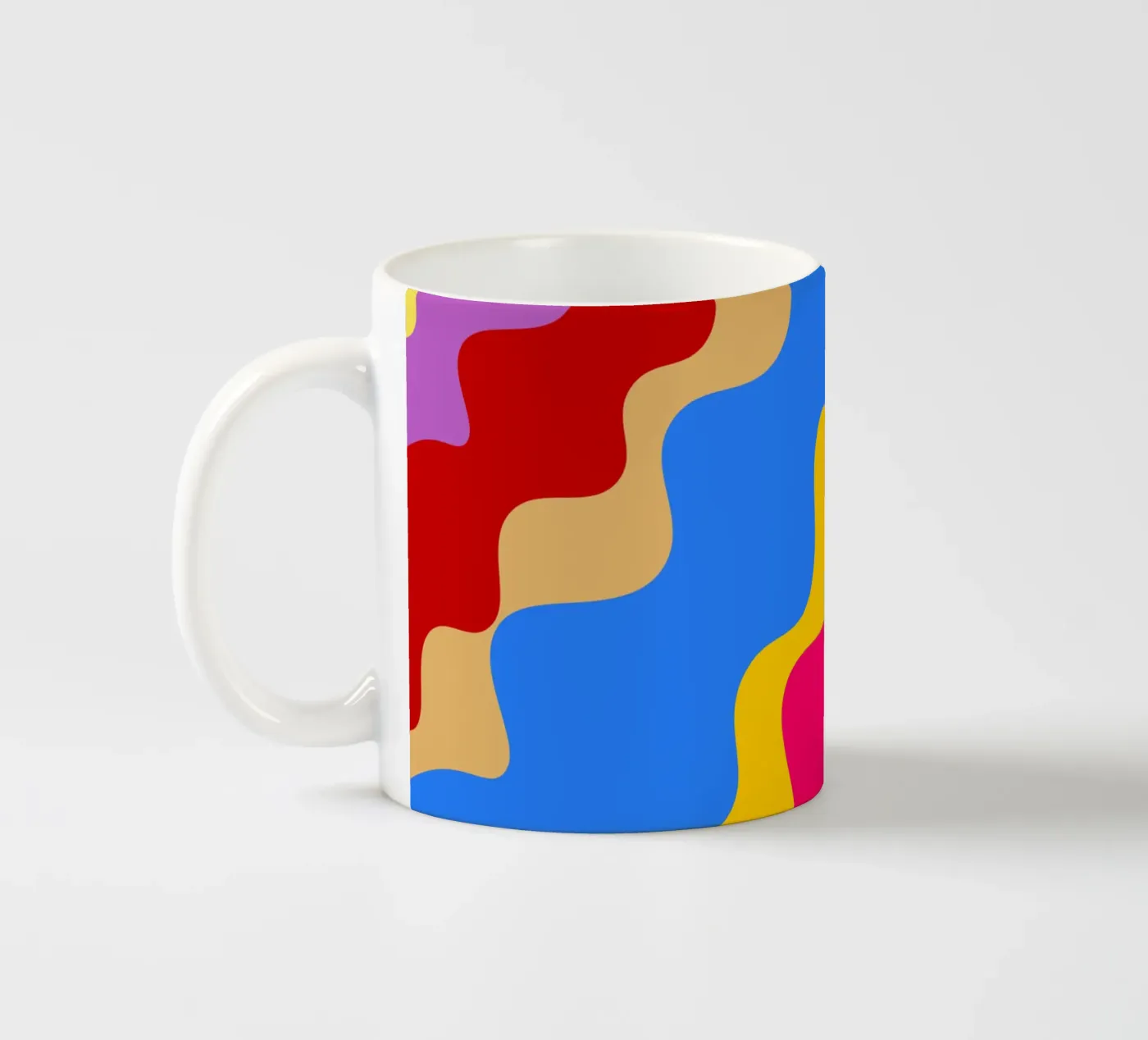 Retro slanting waves ceramic mug by baobabprintstore